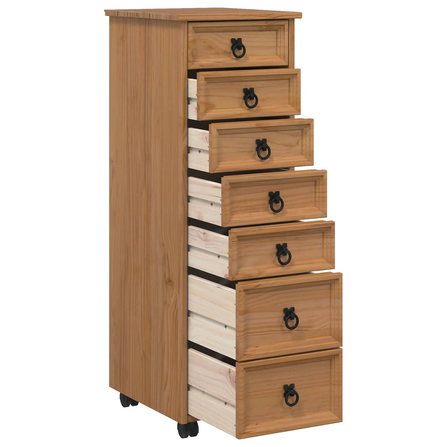 Rolkast met lades CORONA Massief grenenhout en engineered wood