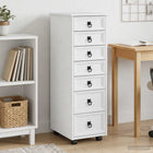 Rolkast met lades 34x39x100 cm grenenhout wit