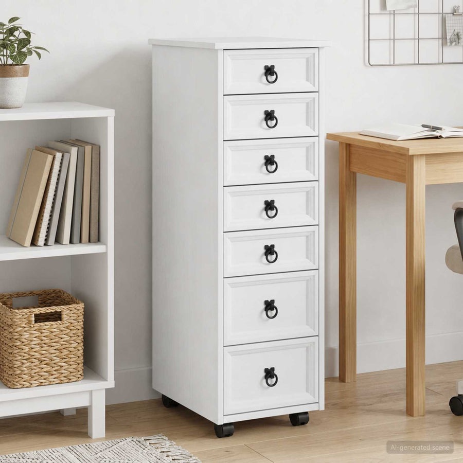 Rolkast met lades CORONA Massief grenenhout en engineered wood