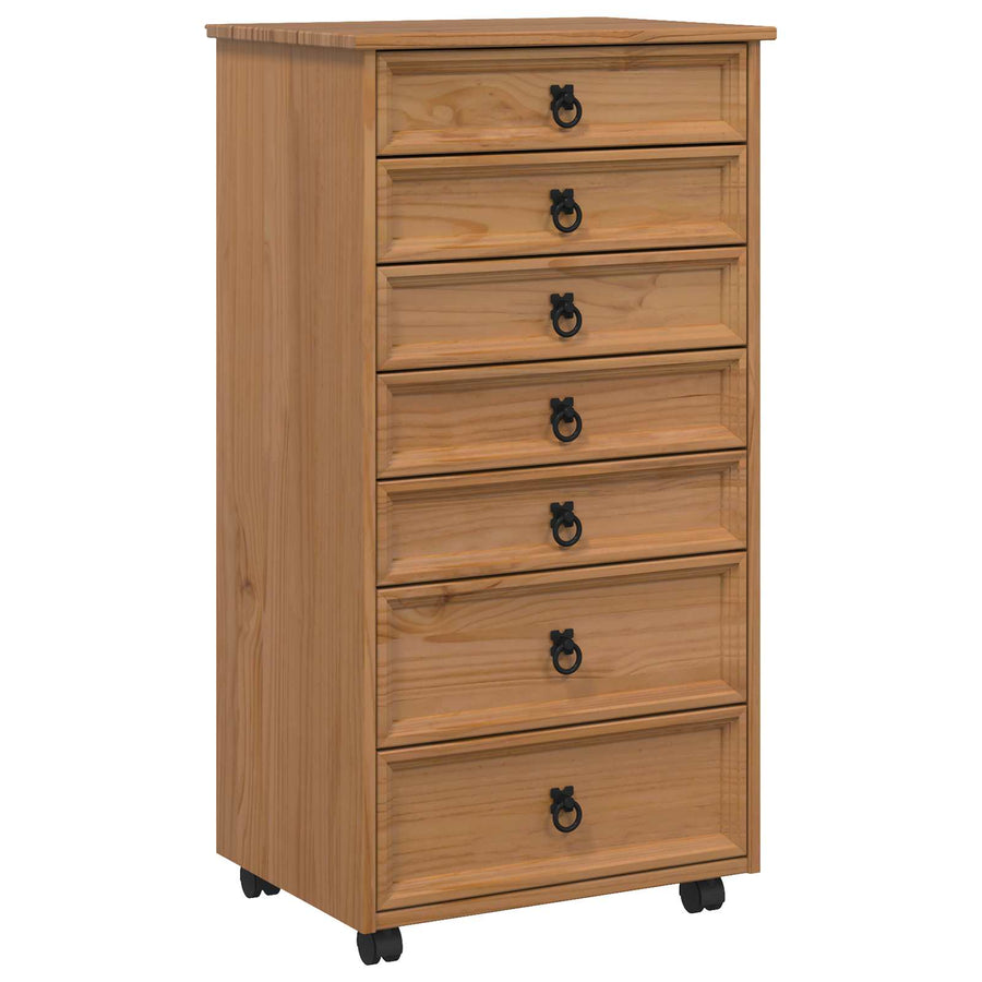 Rolkast met lades CORONA Massief grenenhout en engineered wood