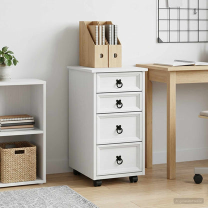 Rolkast met lades CORONA Massief grenenhout en engineered wood