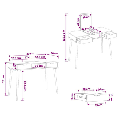 Plafondtafel FAUSKE Wit 112 x 50 x 78 cm