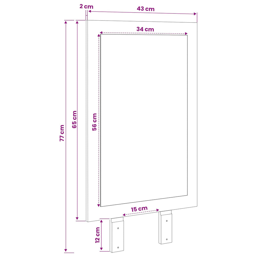 Spiegel FAUSKE Wit 43 x 3,5 x 77 cm Rechthoekig