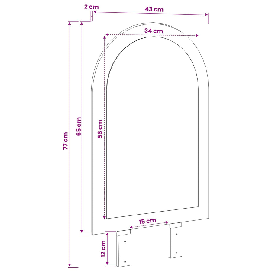 Spiegel FAUSKE Wit 43 x 3,5 x 77 cm