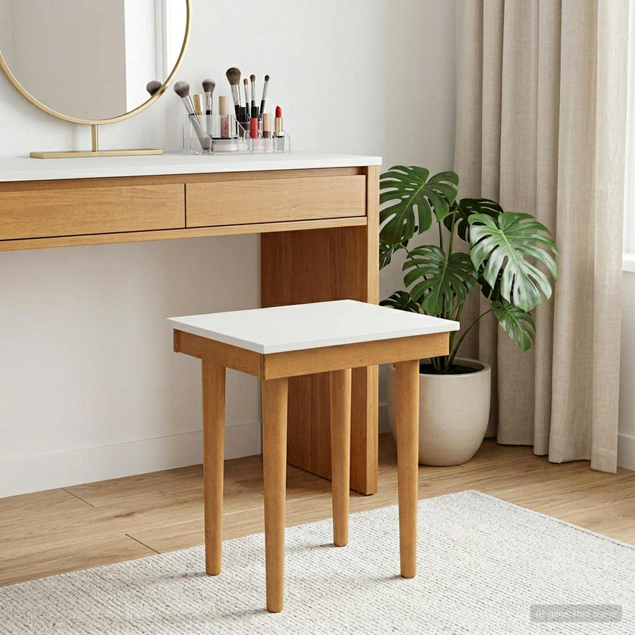 Henktafel Kruk FAUSKE Wit 40 x 33 x 45 cm Massief grenenhout