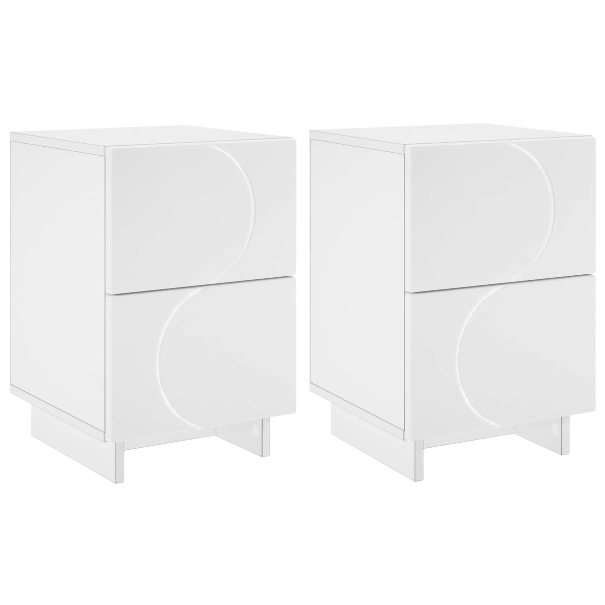 Nachtkastje 2 st Wit 33,5 x 34,5 x 50 cm Bewerkt hout