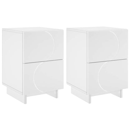 Nachtkastje 2 st Wit 33,5 x 34,5 x 50 cm Bewerkt hout