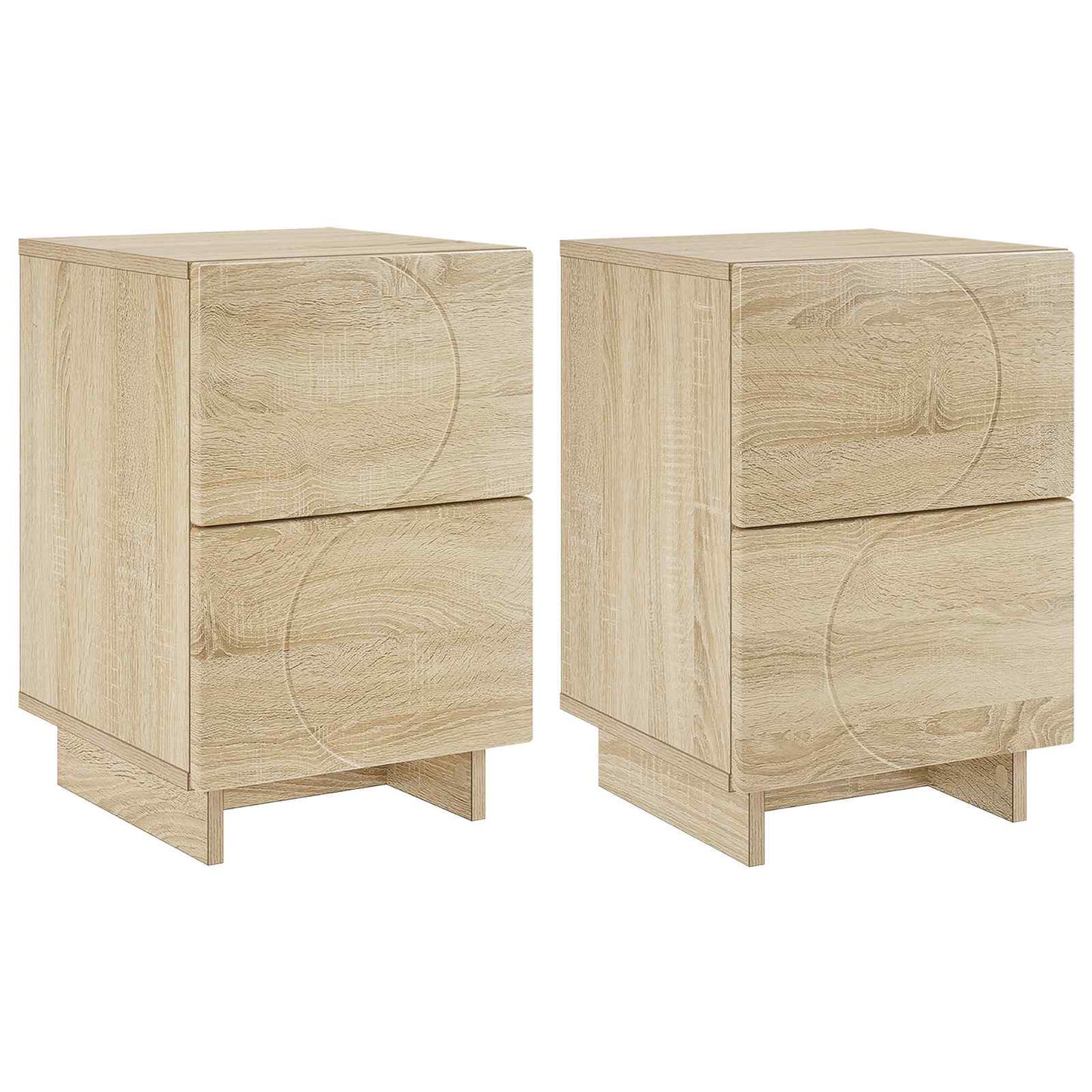 Nachtkastje 2 st Sonoma Eiken 33,5 x 34,5 x 50 cm Bewerkt hout