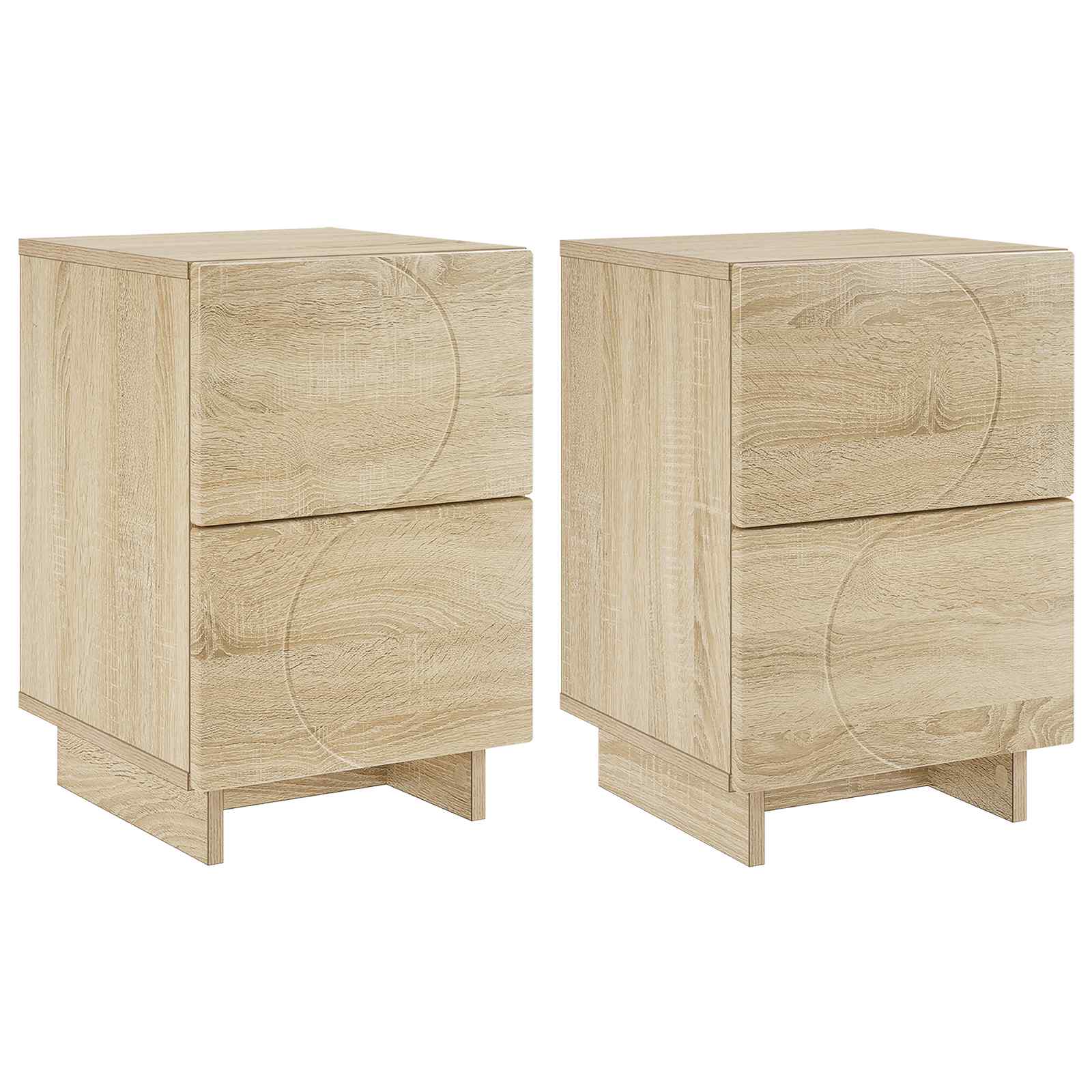 Nachtkastje 2 st Sonoma Eiken 33,5 x 34,5 x 50 cm Bewerkt hout