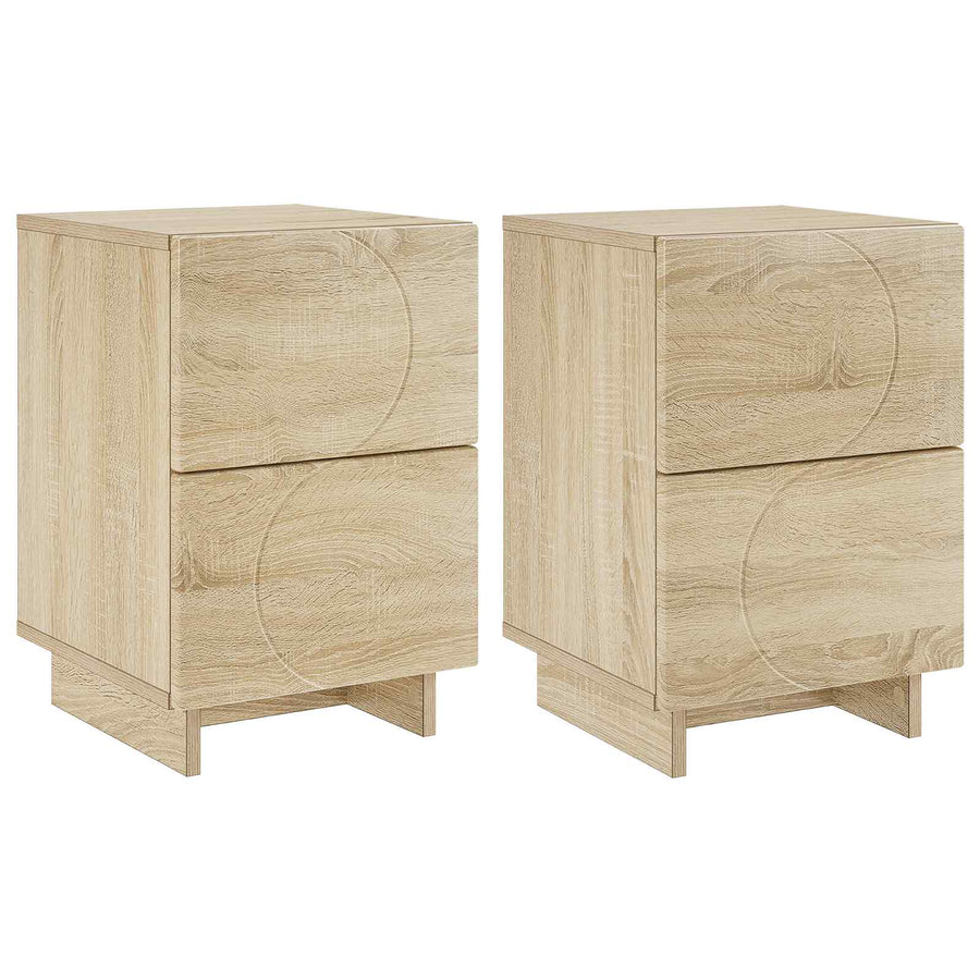 Nachtkastje 2 st Sonoma Eiken 33,5 x 34,5 x 50 cm Bewerkt hout
