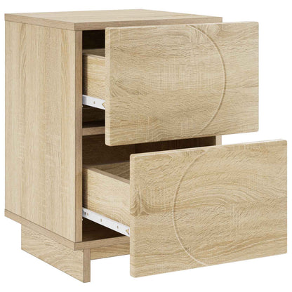 Nachtkastje 2 st Sonoma Eiken 33,5 x 34,5 x 50 cm Bewerkt hout