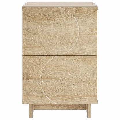 Nachtkastje 2 st Sonoma Eiken 33,5 x 34,5 x 50 cm Bewerkt hout