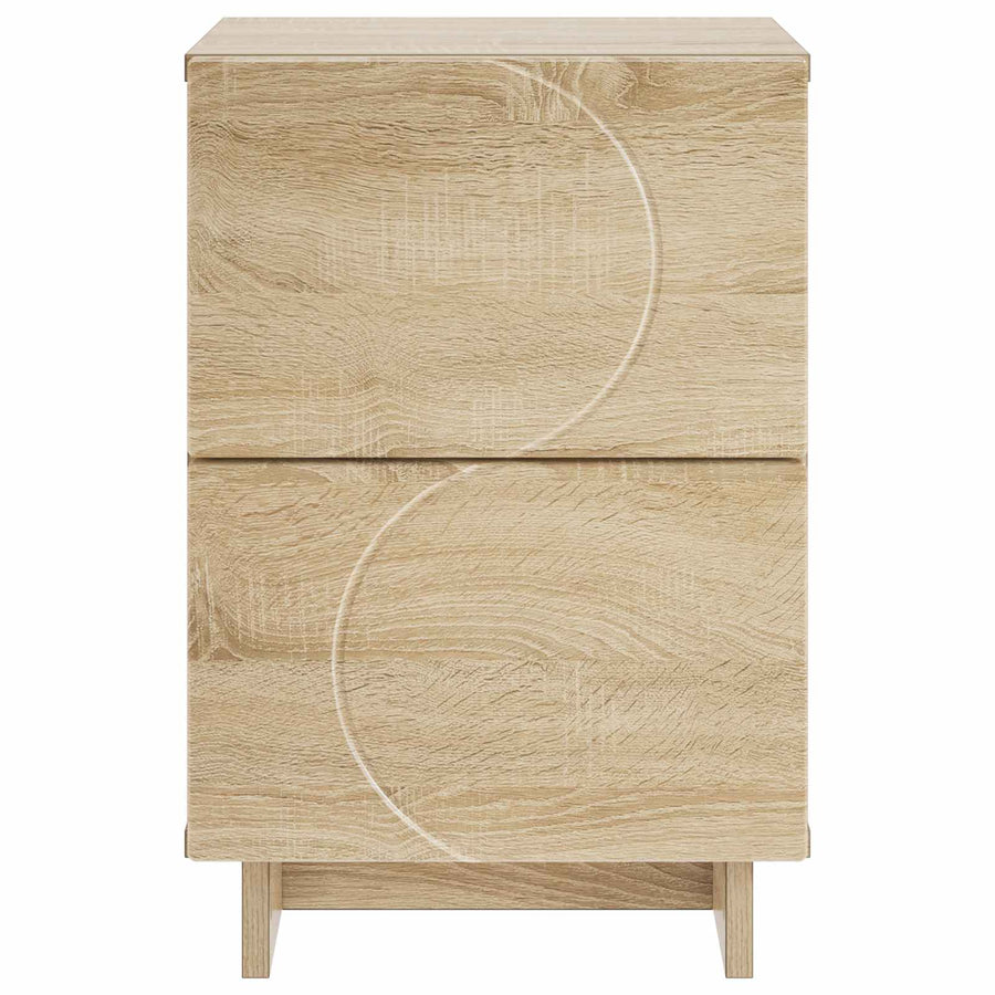 Nachtkastje 2 st Sonoma Eiken 33,5 x 34,5 x 50 cm Bewerkt hout