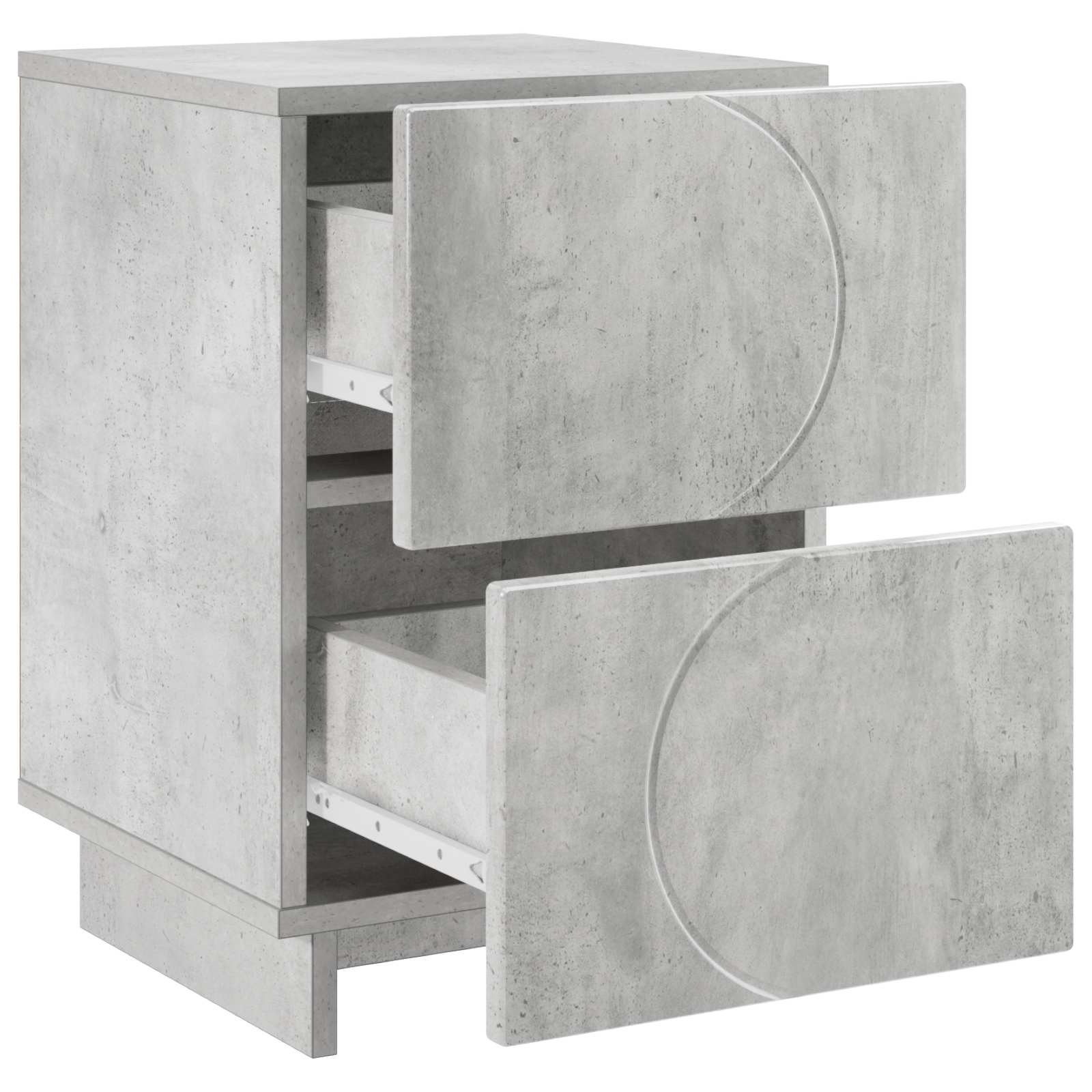 Nachtkastje 2 st Betongrijs 33,5 x 34,5 x 50 cm Bewerkt hout