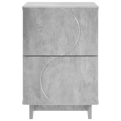 Nachtkastje 2 st Betongrijs 33,5 x 34,5 x 50 cm Bewerkt hout