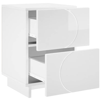 Nachtkastje Hoogglans Wit 33,5 x 34,5 x 50 cm Bewerkt hout
