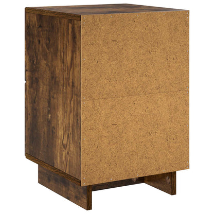 Nachtkastje 2 st Gerookt eiken 33,5 x 34,5 x 50 cm Bewerkt hout