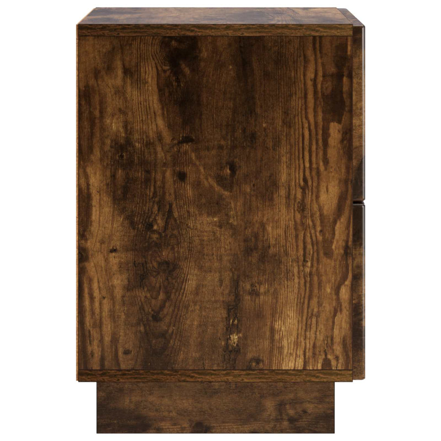 Nachtkastje 2 st Gerookt eiken 33,5 x 34,5 x 50 cm Bewerkt hout