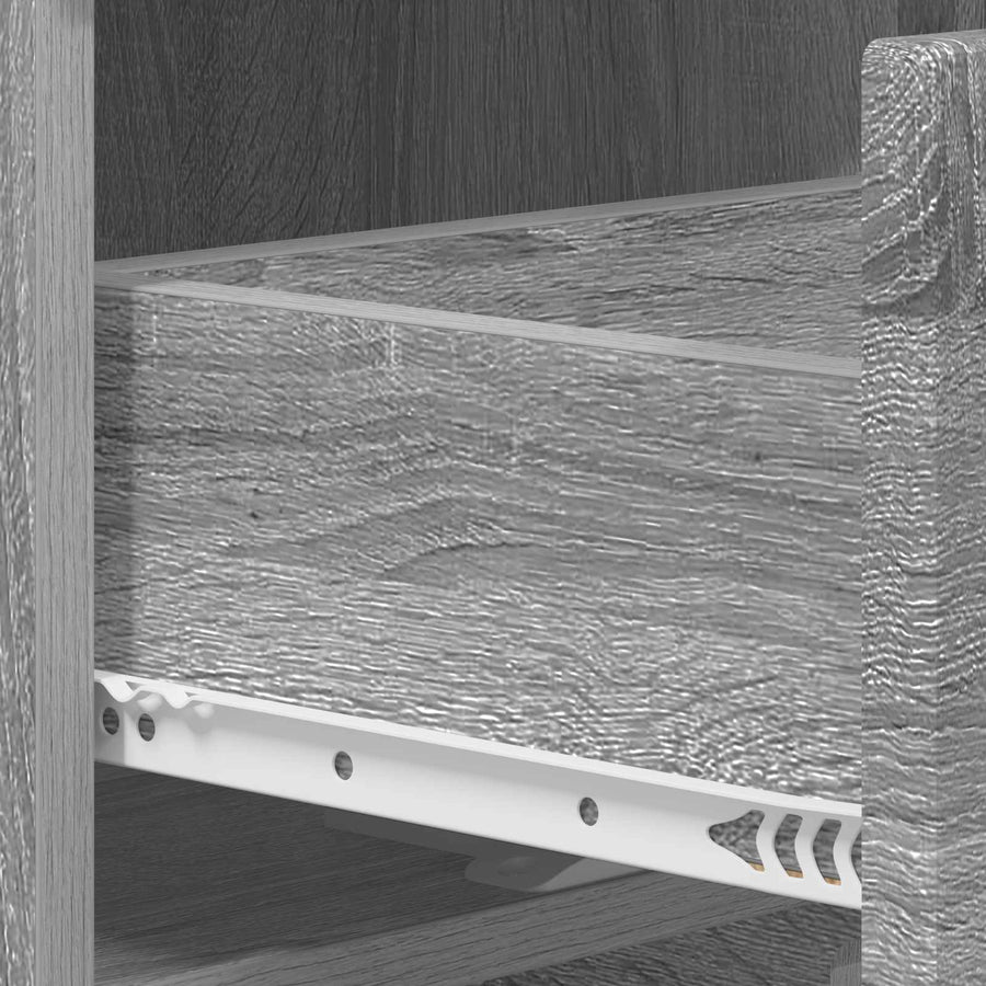 Nachtkastje 2 st Grijs Sonoma 33,5 x 34,5 x 50 cm Bewerkt hout