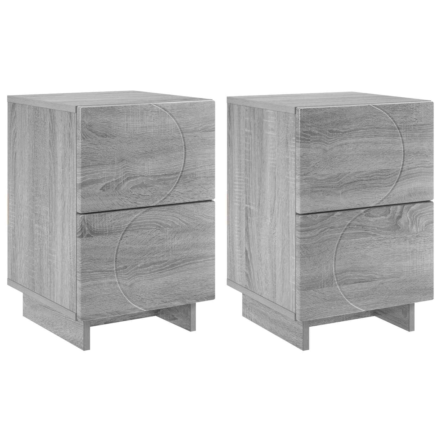 Nachtkastje 2 st Grijs Sonoma 33,5 x 34,5 x 50 cm Bewerkt hout