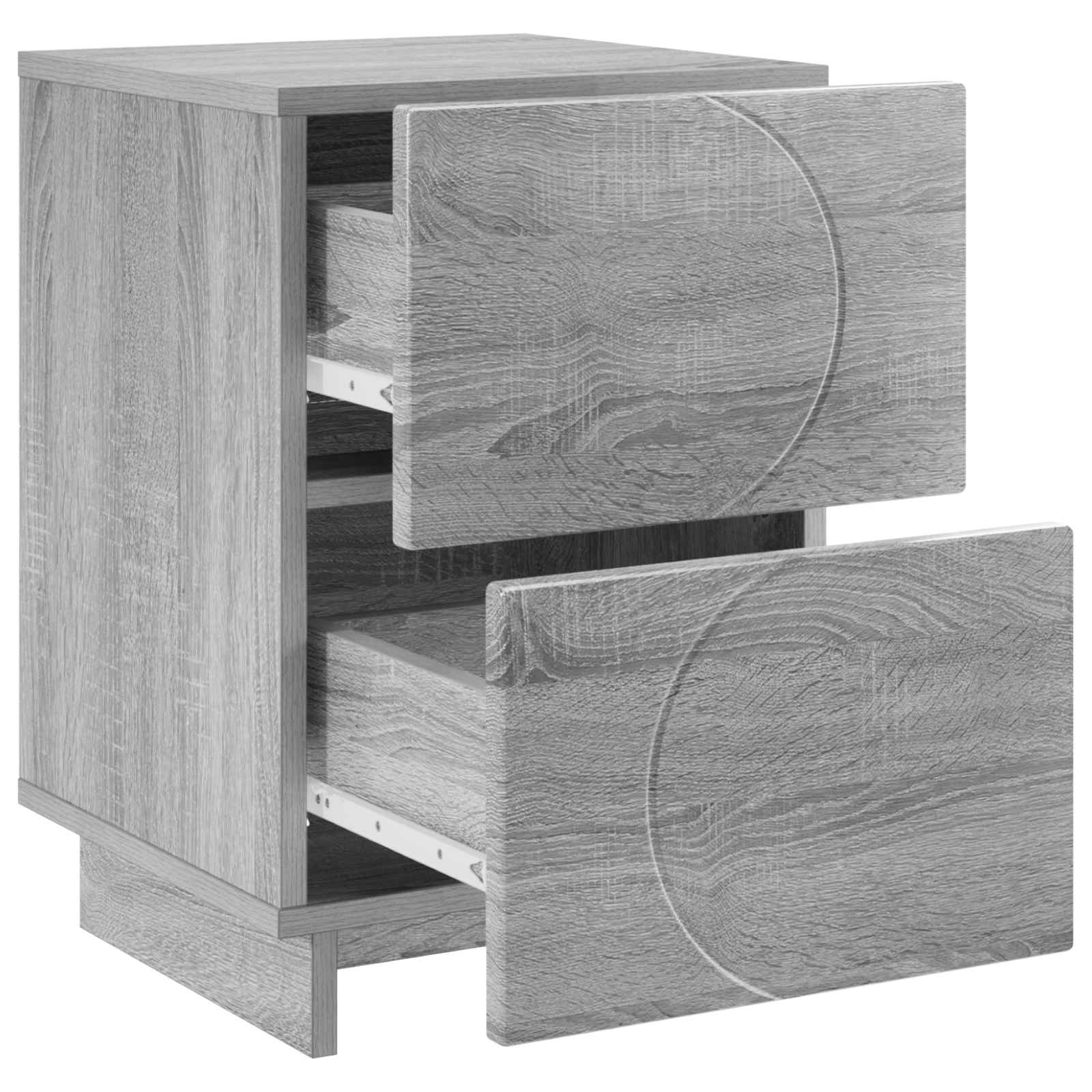 Nachtkastje 2 st Grijs Sonoma 33,5 x 34,5 x 50 cm Bewerkt hout
