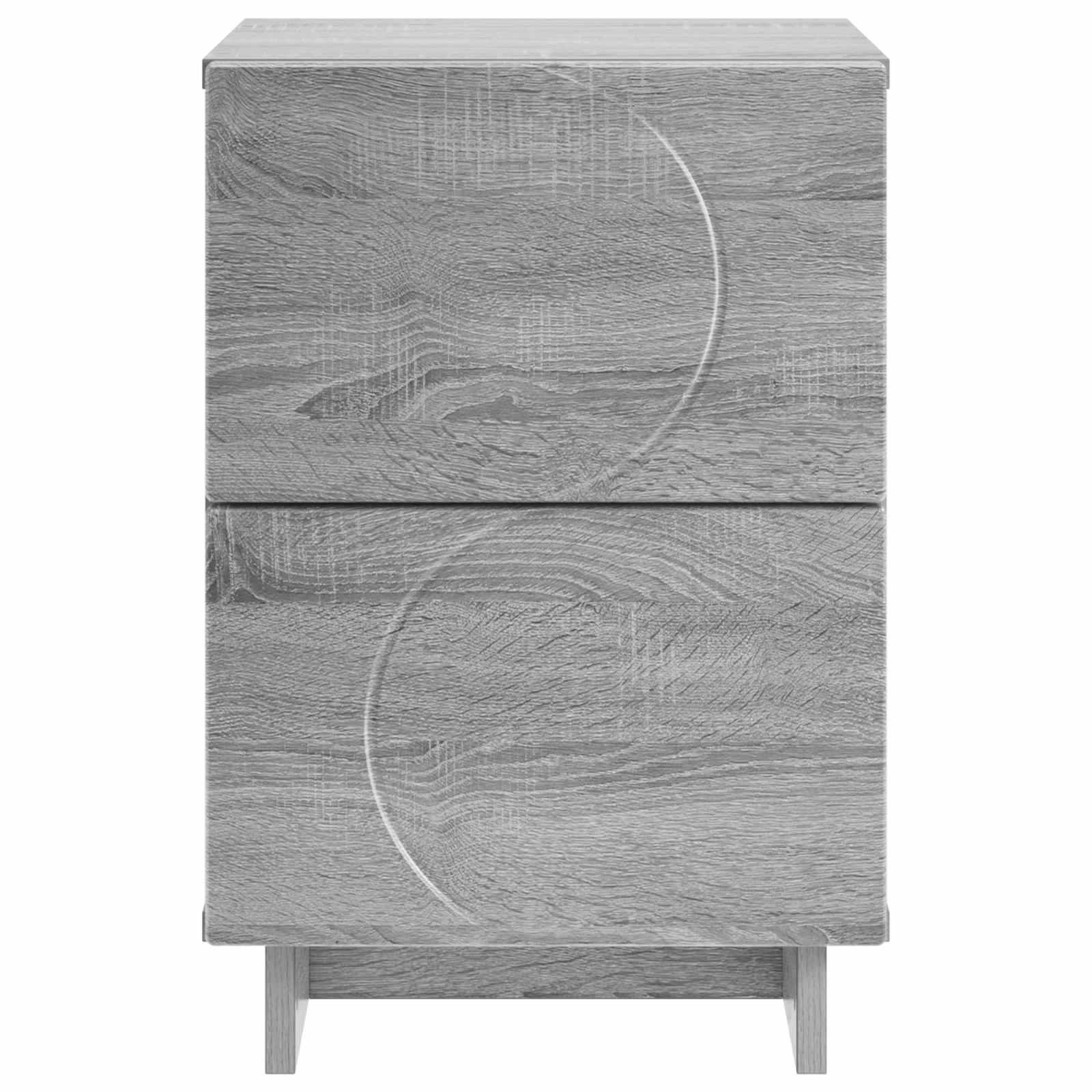 Nachtkastje 2 st Grijs Sonoma 33,5 x 34,5 x 50 cm Bewerkt hout