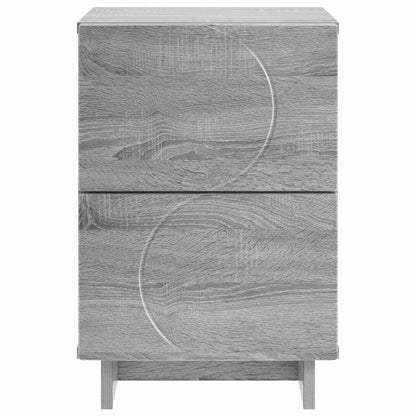Nachtkastje 2 st Grijs Sonoma 33,5 x 34,5 x 50 cm Bewerkt hout
