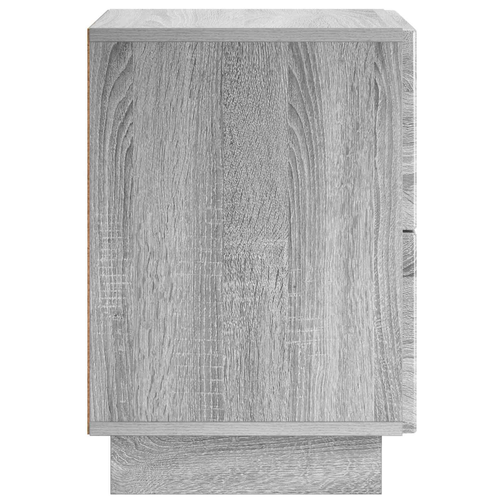 Nachtkastje 2 st Grijs Sonoma 33,5 x 34,5 x 50 cm Bewerkt hout