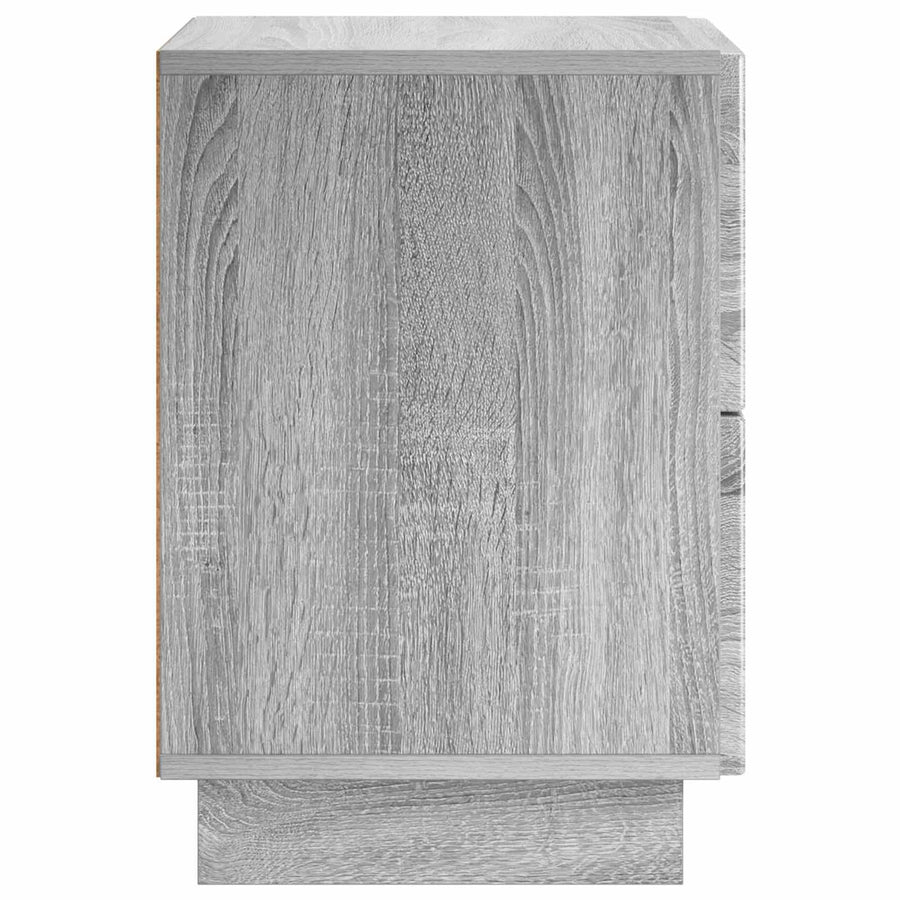 Nachtkastje 2 st Grijs Sonoma 33,5 x 34,5 x 50 cm Bewerkt hout