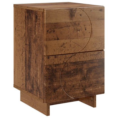 Nachtkastje Eikenhout 33,5 x 34,5 x 50 cm Bewerkt hout