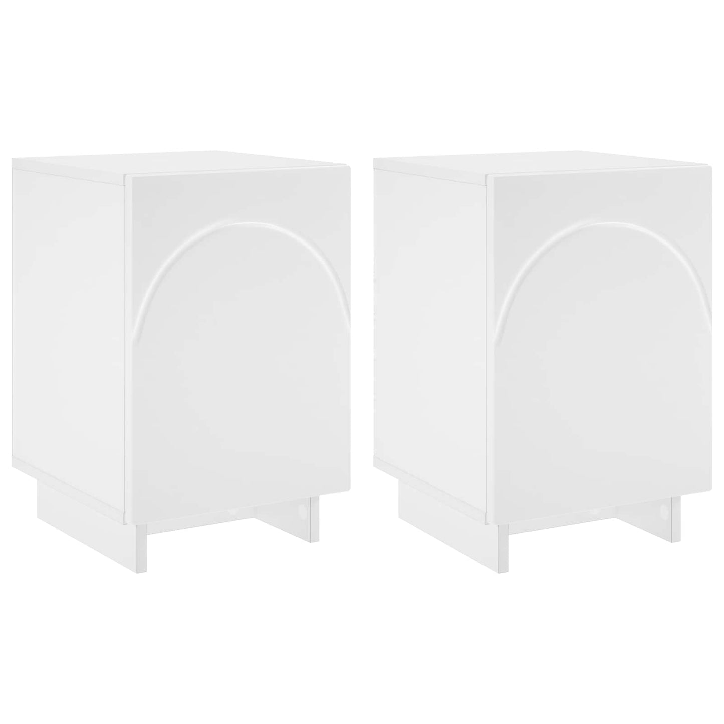 Nachtkastje 2 st Wit 33,5 x 34,5 x 50 cm Bewerkt hout
