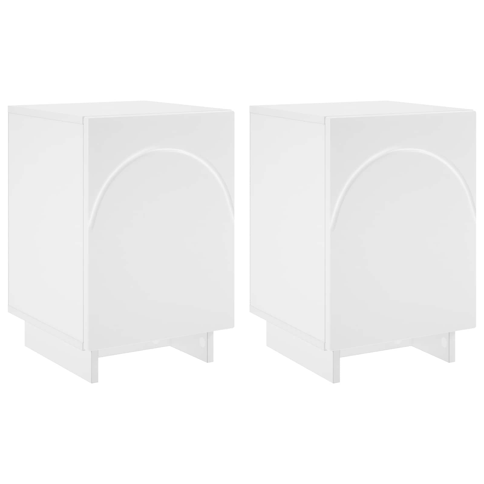 Nachtkastje 2 st Wit 33,5 x 34,5 x 50 cm Bewerkt hout