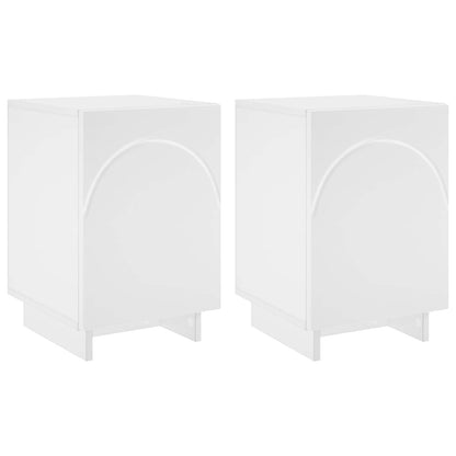 Nachtkastje 2 st Wit 33,5 x 34,5 x 50 cm Bewerkt hout