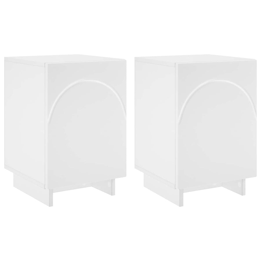 Nachtkastje 2 st Wit 33,5 x 34,5 x 50 cm Bewerkt hout