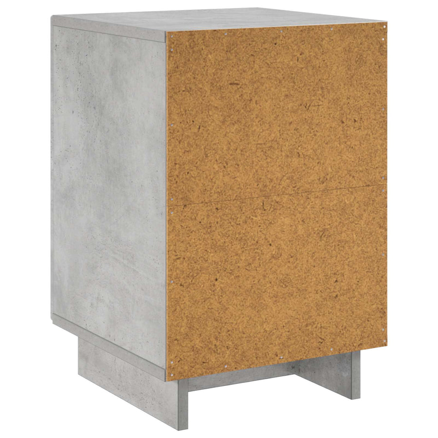 Nachtkastje 2 st Betongrijs 33,5 x 34,5 x 50 cm Bewerkt hout