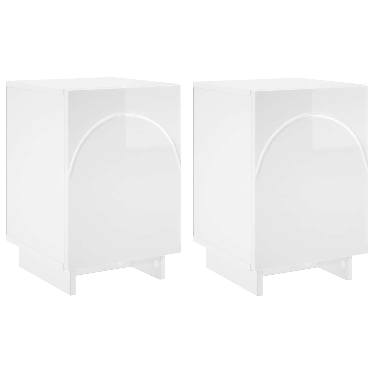 Nachtkastje 2 st Hoogglans Wit 33,5 x 34,5 x 50 cm Bewerkt hout