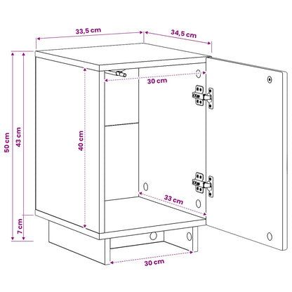 Nachtkastje 2 st Hoogglans Wit 33,5 x 34,5 x 50 cm Bewerkt hout