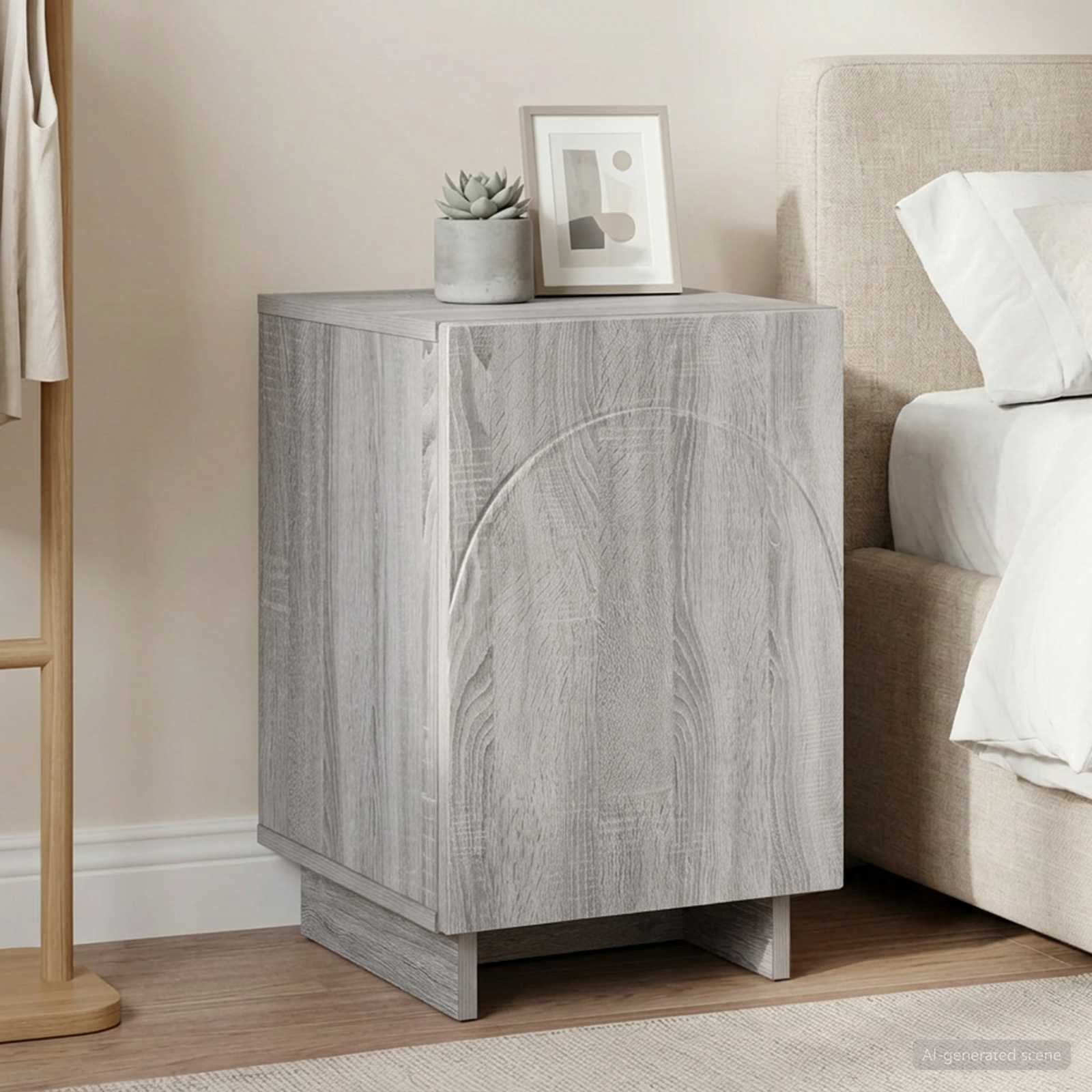 Nachtkastje Grijs Sonoma 33,5 x 34,5 x 50 cm Bewerkt hout