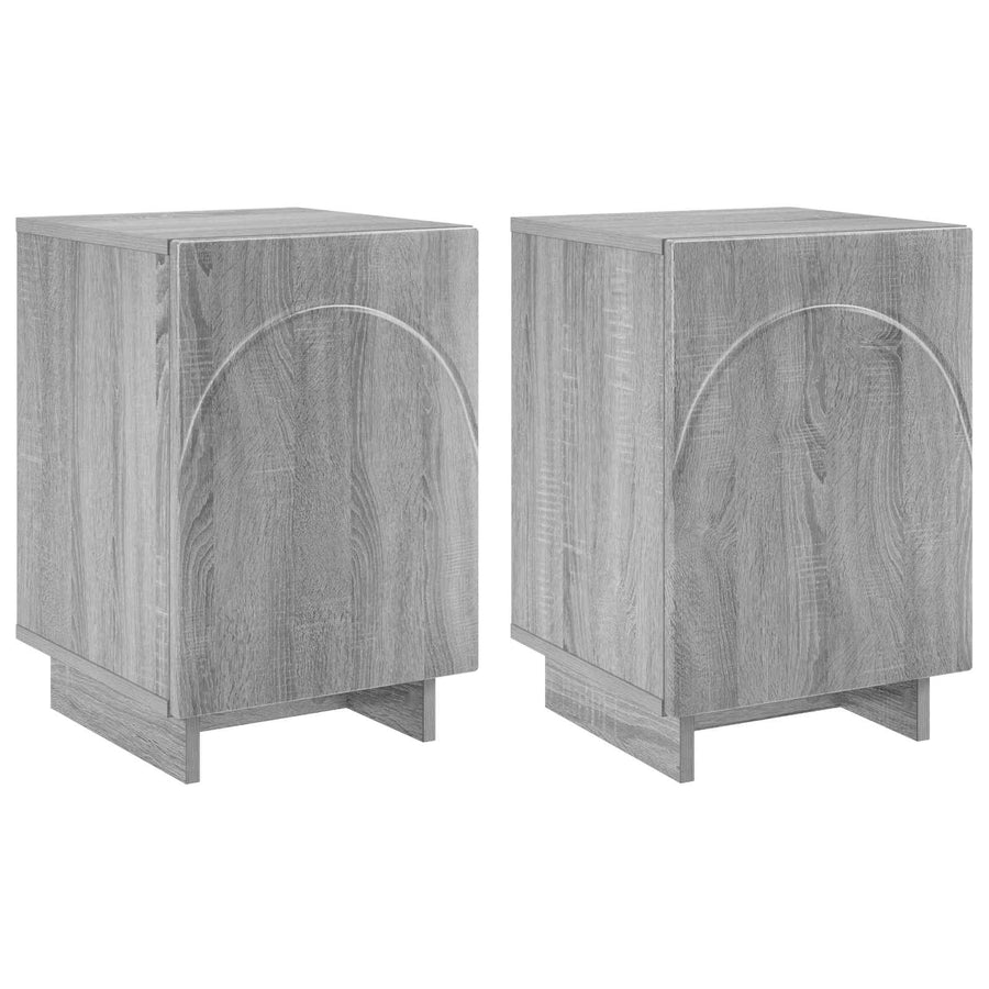 Nachtkastje 2 st Grijs Sonoma 33,5 x 34,5 x 50 cm Bewerkt hout