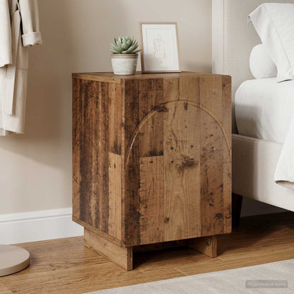 Nachtkastje Oud hout 33,5 x 34,5 x 50 cm Bewerkt hout