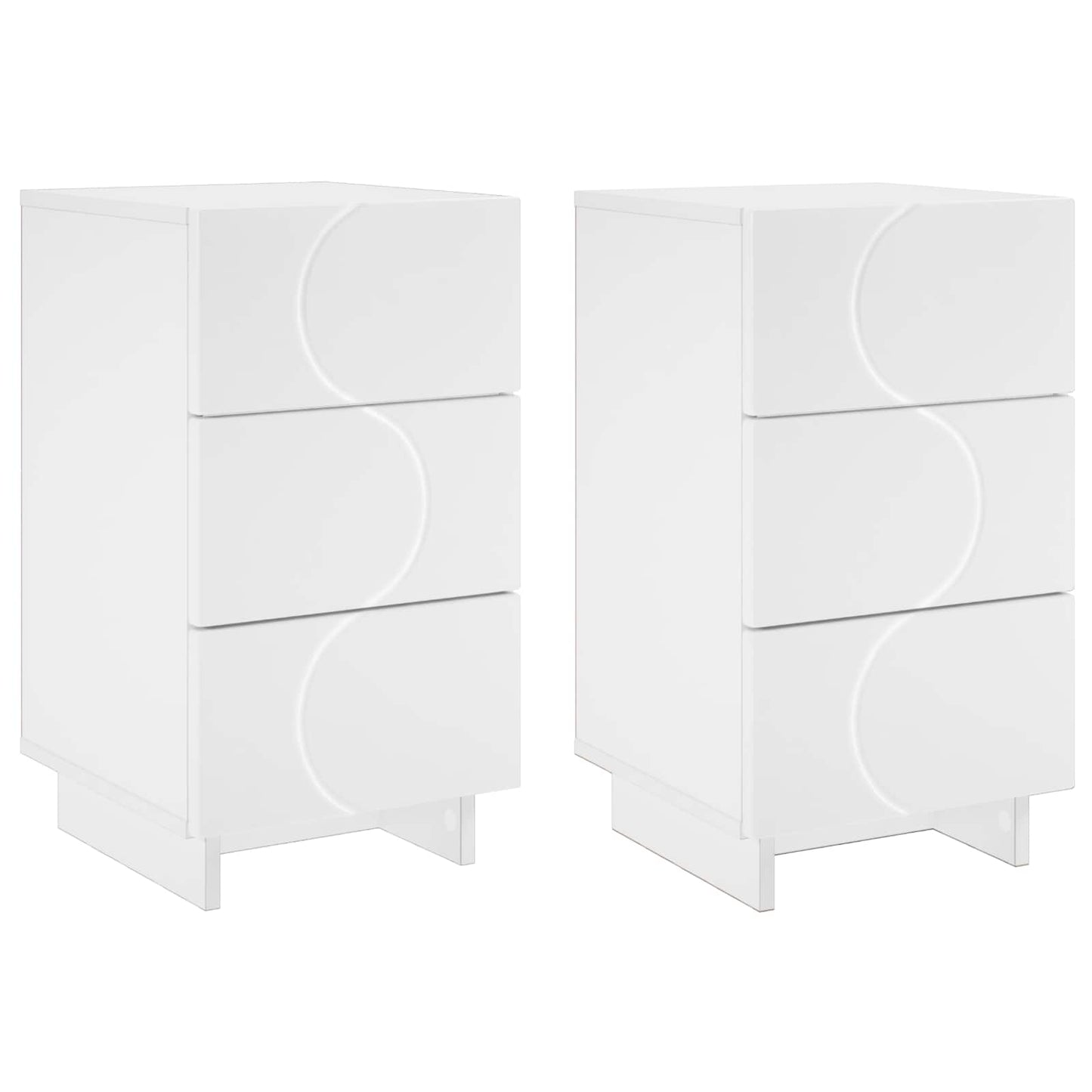 Nachtkastje 2 st Wit 33,5 x 34,5 x 60 cm Bewerkt hout