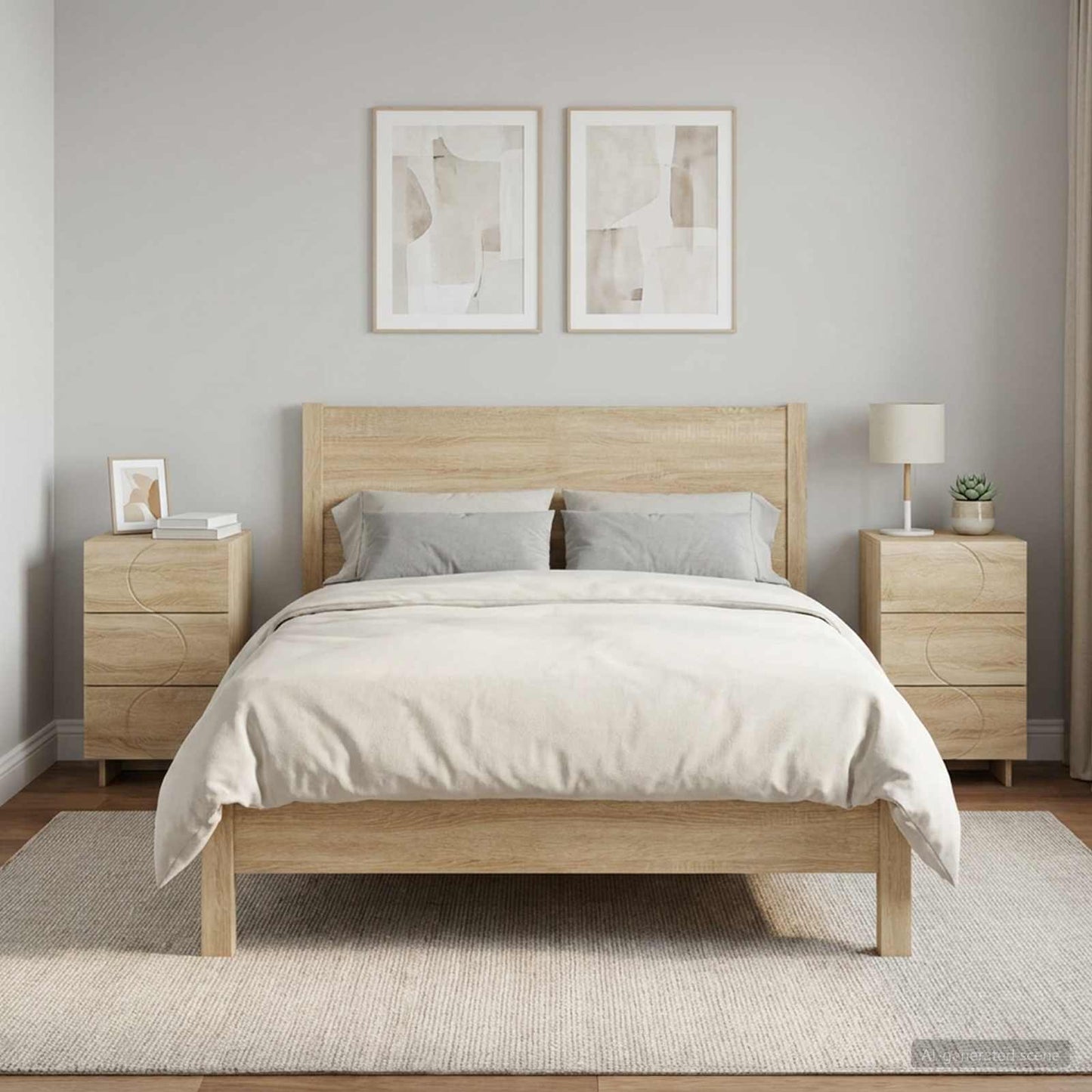 Nachtkastje 2 st Sonoma Eiken 33,5 x 34,5 x 60 cm Bewerkt hout