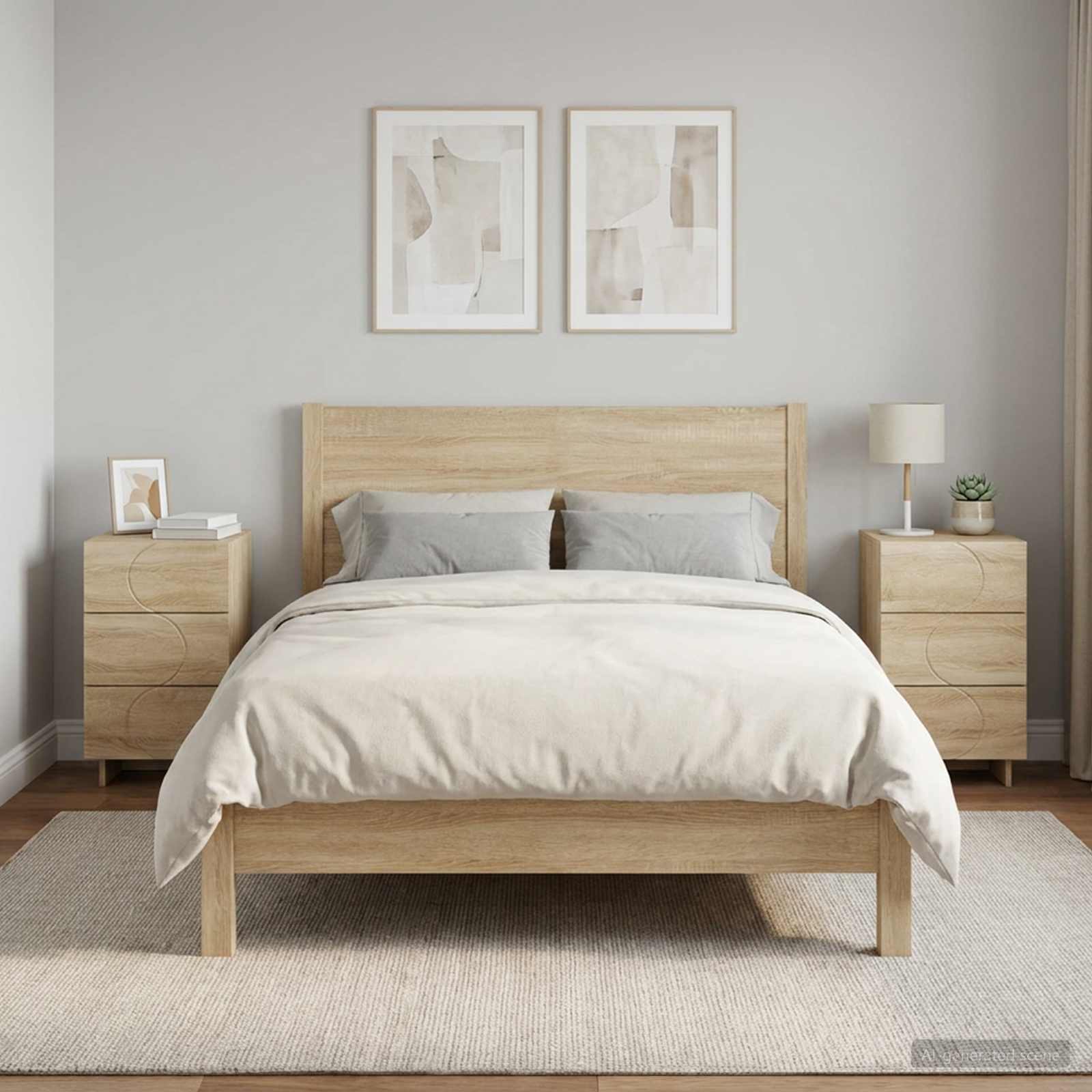 Nachtkastje 2 st Sonoma Eiken 33,5 x 34,5 x 60 cm Bewerkt hout