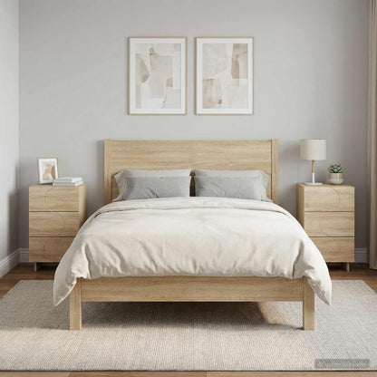 Nachtkastje 2 st Sonoma Eiken 33,5 x 34,5 x 60 cm Bewerkt hout