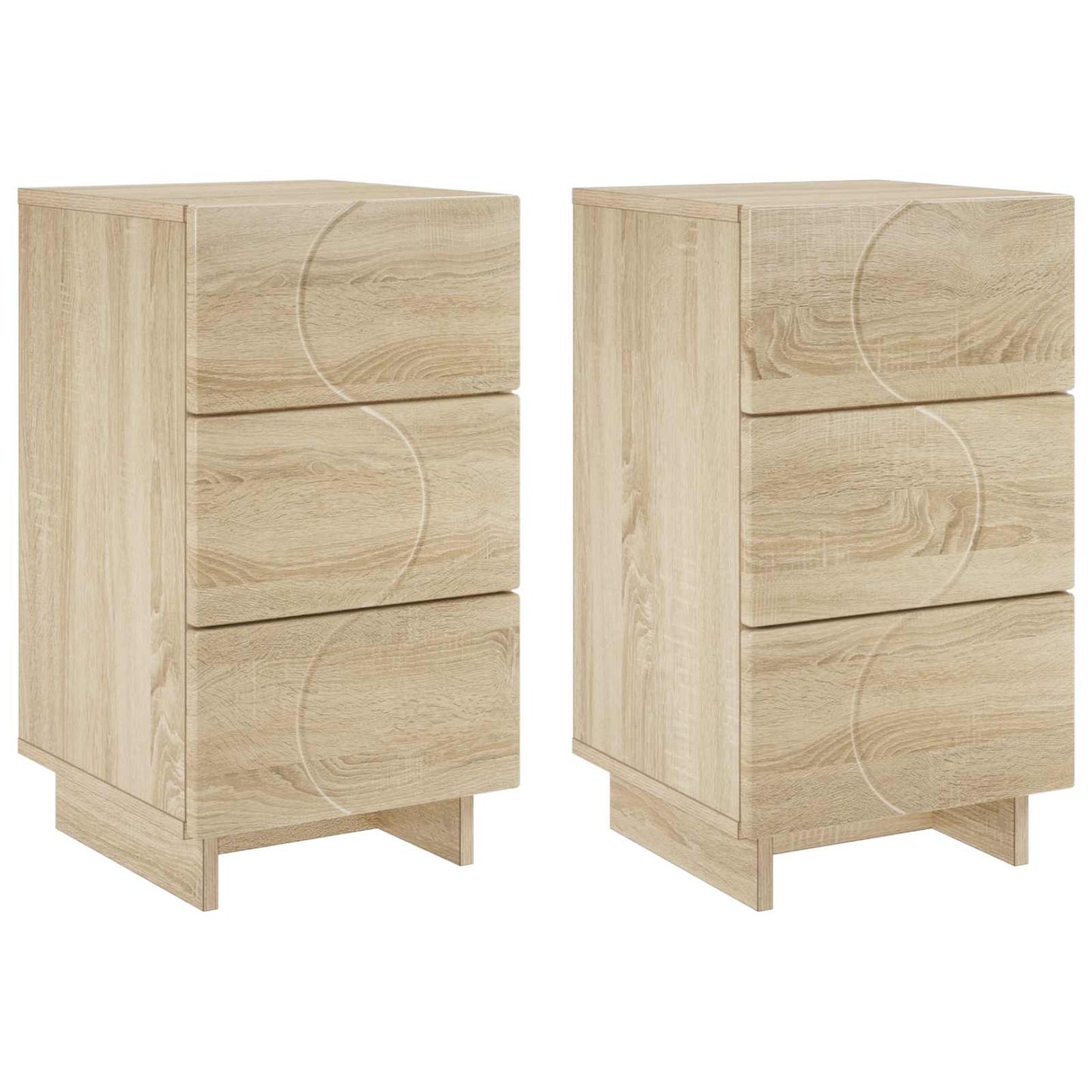Nachtkastje 2 st Sonoma Eiken 33,5 x 34,5 x 60 cm Bewerkt hout