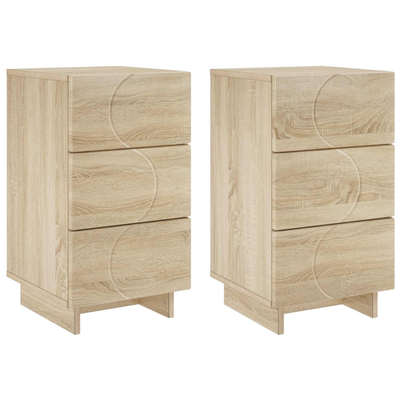 Nachtkastje 2 st Sonoma Eiken 33,5 x 34,5 x 60 cm Bewerkt hout