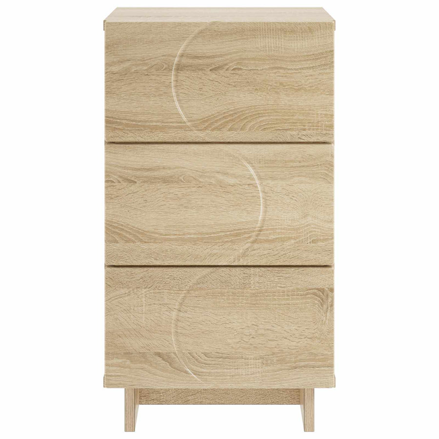 Nachtkastje 2 st Sonoma Eiken 33,5 x 34,5 x 60 cm Bewerkt hout
