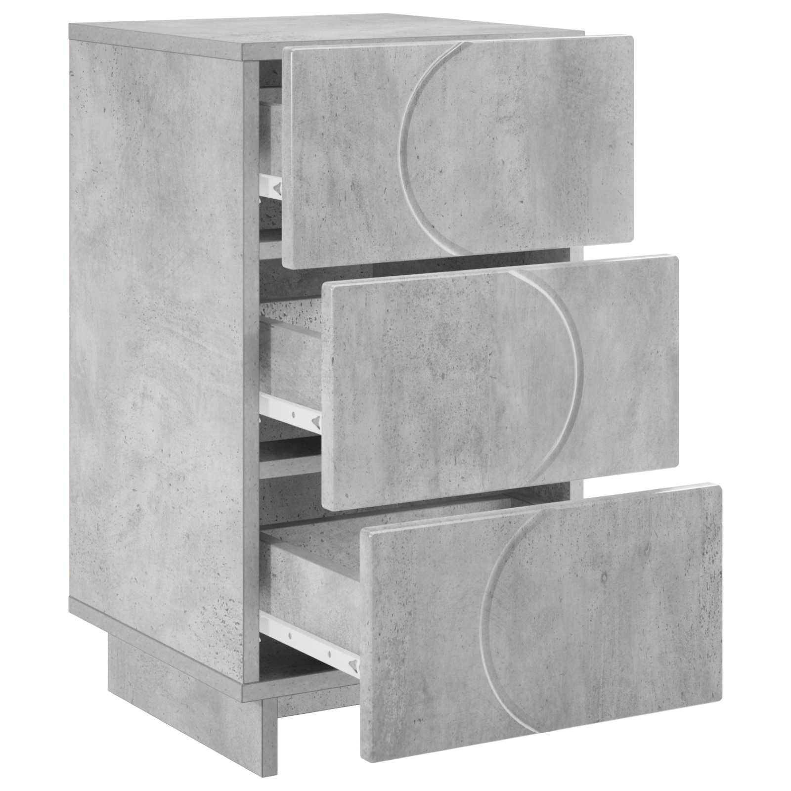 Nachtkastje Betongrijs 33,5 x 34,5 x 60 cm Bewerkt hout