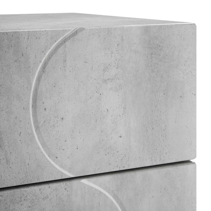 Nachtkastje 2 st Betongrijs 33,5 x 34,5 x 60 cm Bewerkt hout
