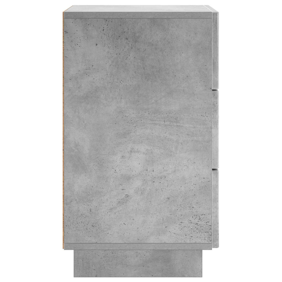 Nachtkastje 2 st Betongrijs 33,5 x 34,5 x 60 cm Bewerkt hout